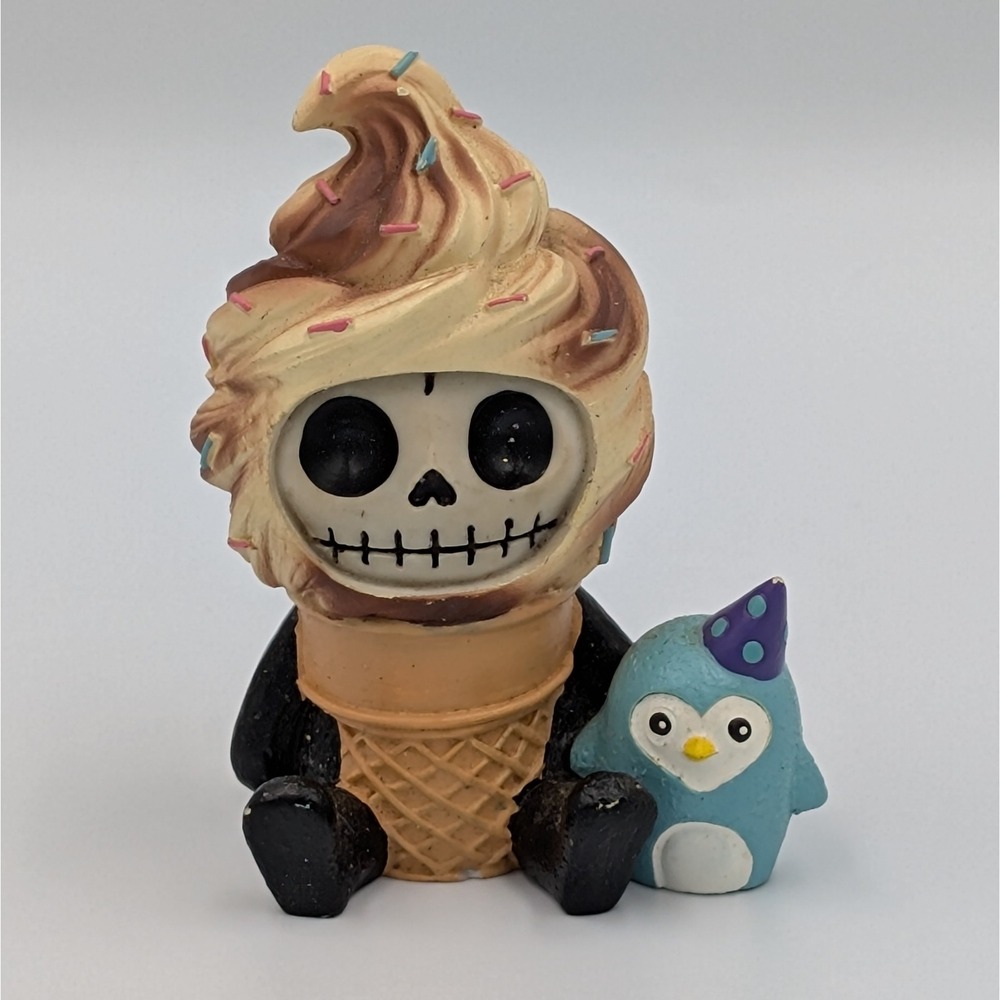 Furrybones Softo Skeleton Ice Cream Cone Figurine Penguin Summit 2020 Resin 3"